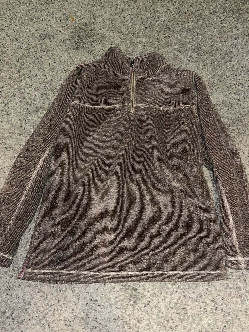 True Grit American Outdoor Co. Men's Luxe Fleece Stripe 1/4 Zip Pullover in Brow